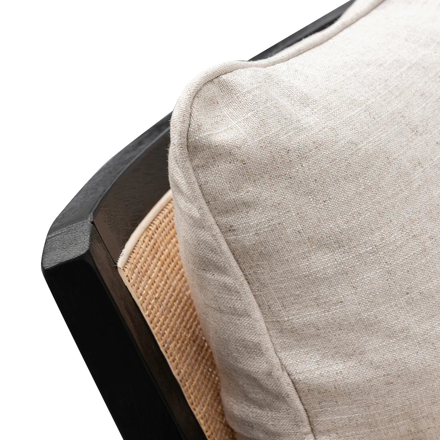 Striking Contrast Rattan Armchair - Black and Sand White