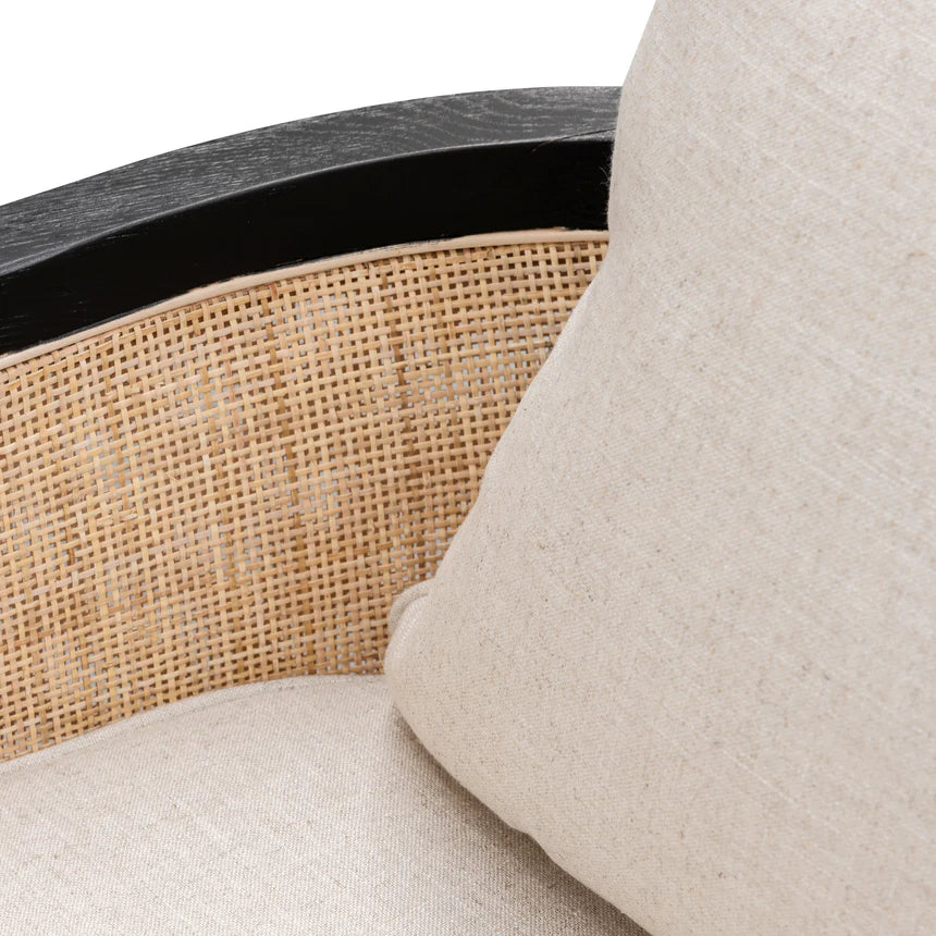 Striking Contrast Rattan Armchair - Black and Sand White