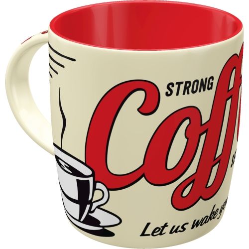 "Strong Coffee Served Here" Ceramic Coffee Mug