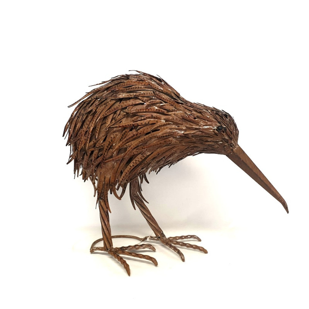 Stunning Large Metal Feathered Kiwi Decor