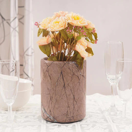 Sturdy Marble Utensil Holder - Brown