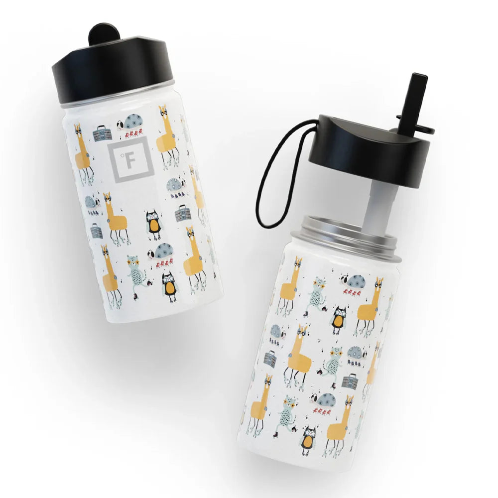 Stylish Iron Flask Kids Water Bottle 415ml - Owl