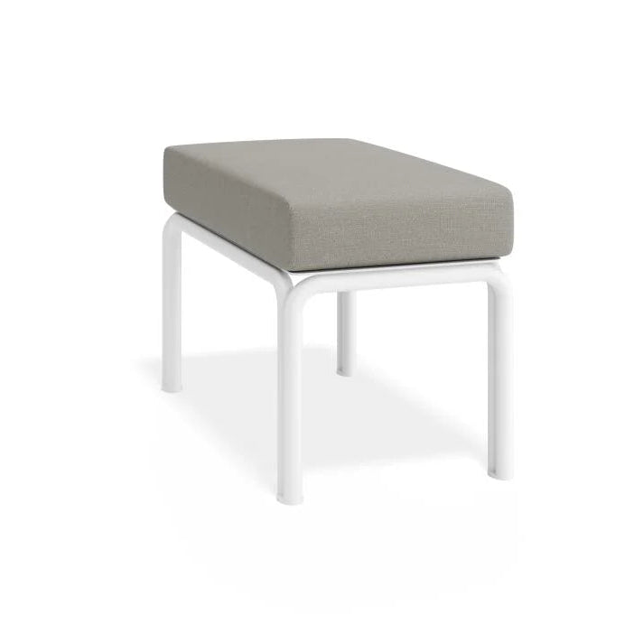 Stylish Outdoor White 2-Seater Cushion Sofa - Sandy Grey