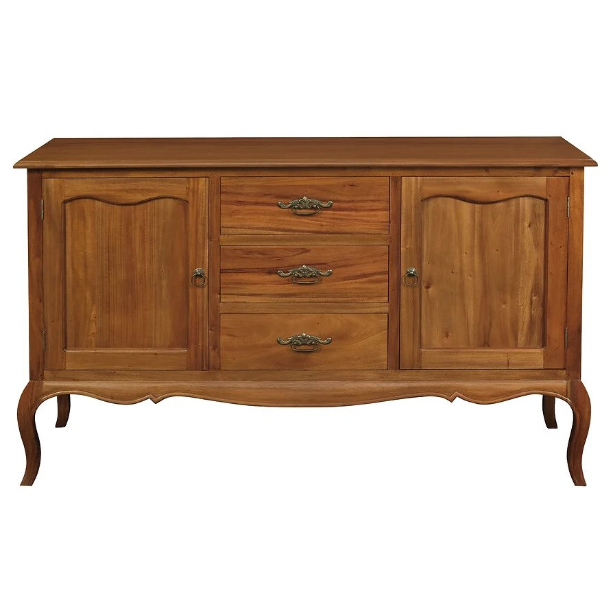 Stylish Storage Provincial Buffet with 2 Doors and 3 Drawers