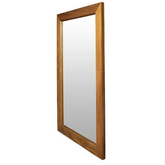 Stylish Timber Frame Floor Mirror 160 x 100cms - Light Brown