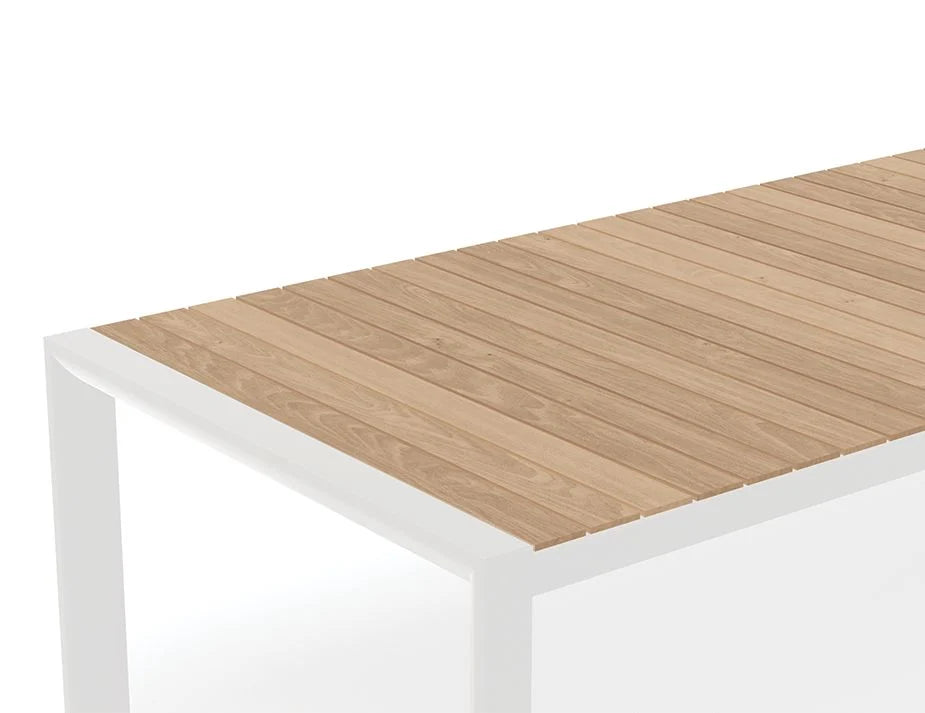 Teak Wood Top Metal Outdoor Bench - 220cms (Available in 2 Colors)