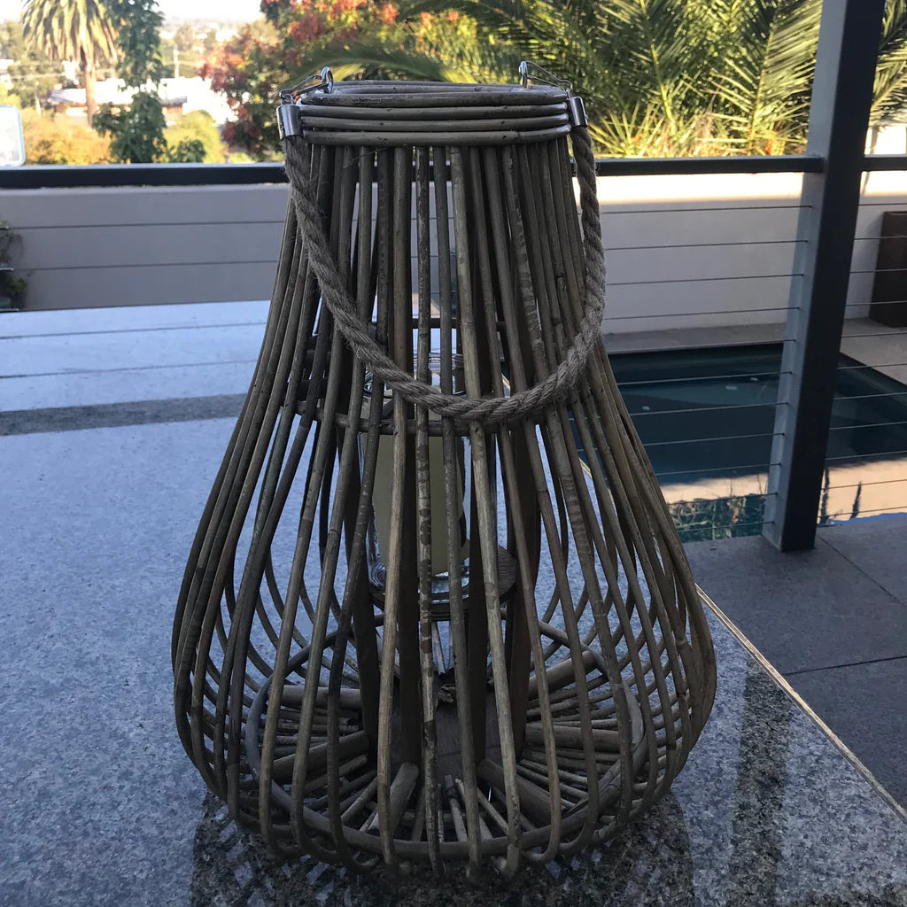 Teardrop Serenity Rattan Lantern