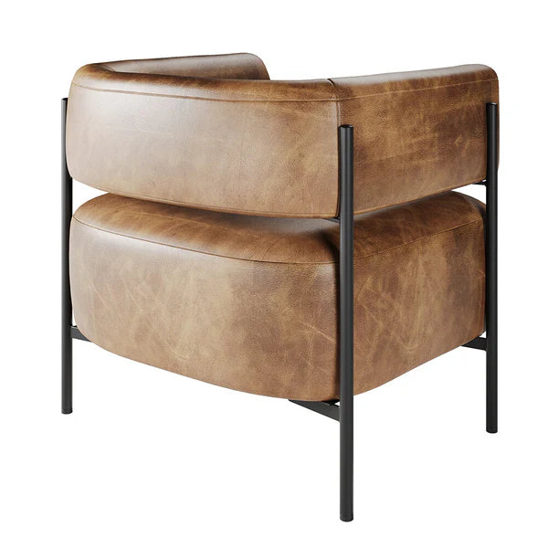 Teo Chair Faux Leather - Chestnut Brown