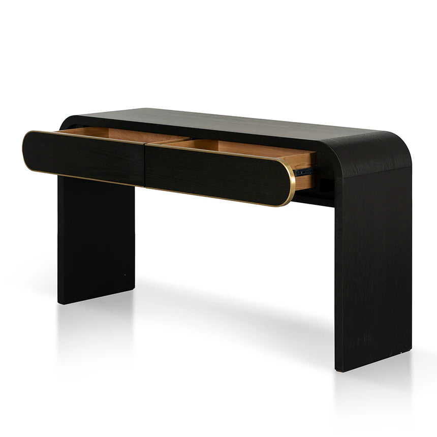 Textured Espresso Black Console Table 150cms