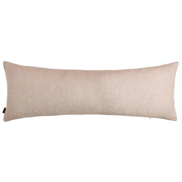 Tiki Hut Mustard Double Pattern Linen Cushion - 90x30cms