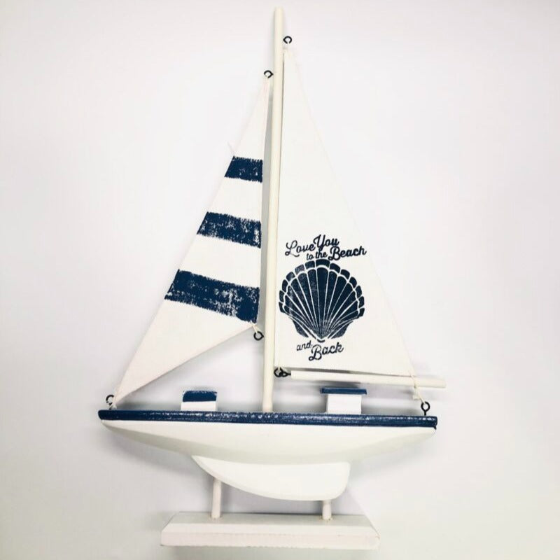 Timber Sailing Boat Decor