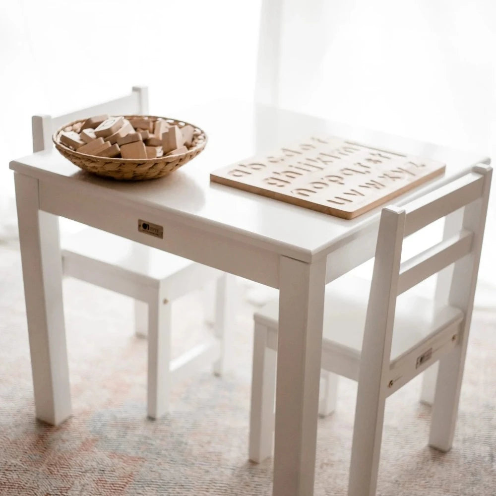 Timber White Table with 2 Standard Chairs