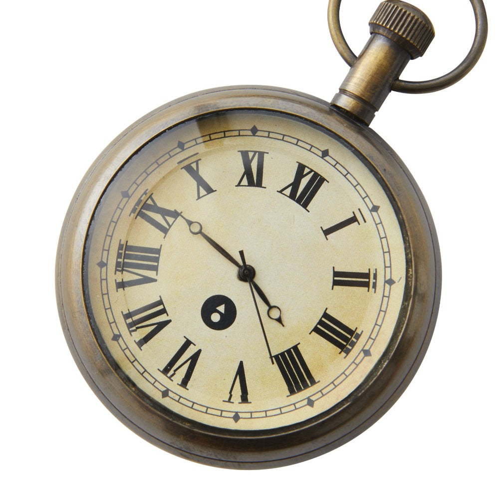 Timeless Brass Pocket Watch On Chain