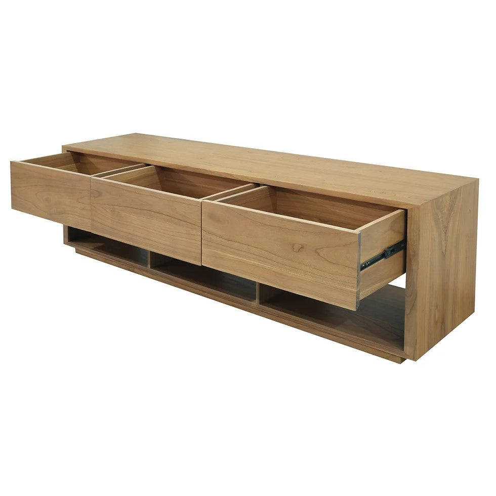 Timeless Charm 3 Drawer Entertainment Unit - Brown