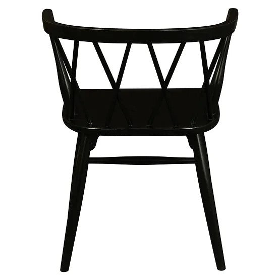 Timeless Design Cross Back Oak Chair Black - Set of 2