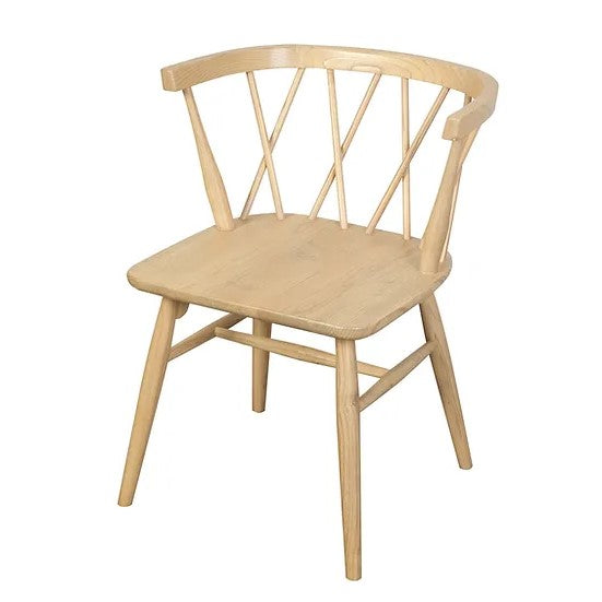 Timeless Design Cross Back Oak Chair Nature - Set of 2