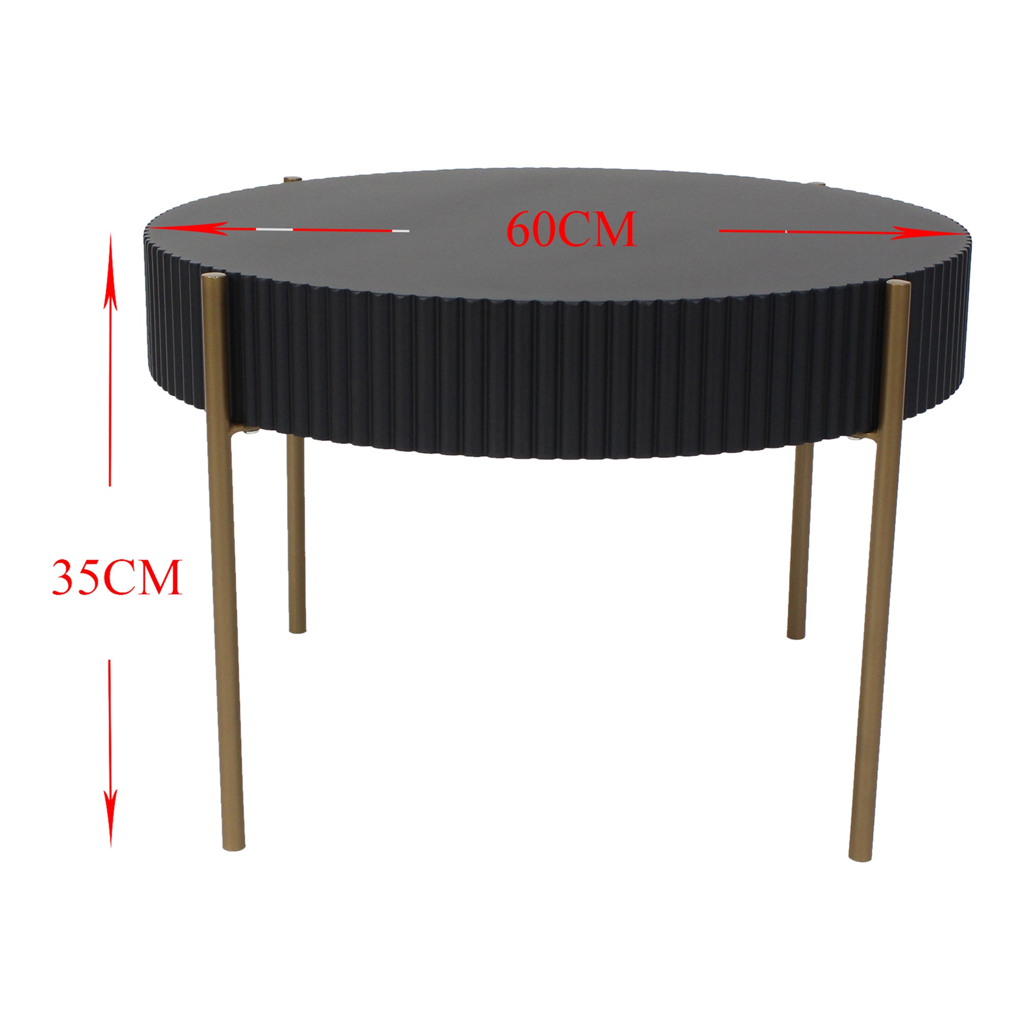 Timeless Eclipse Ribbed Coffee Table 60cms