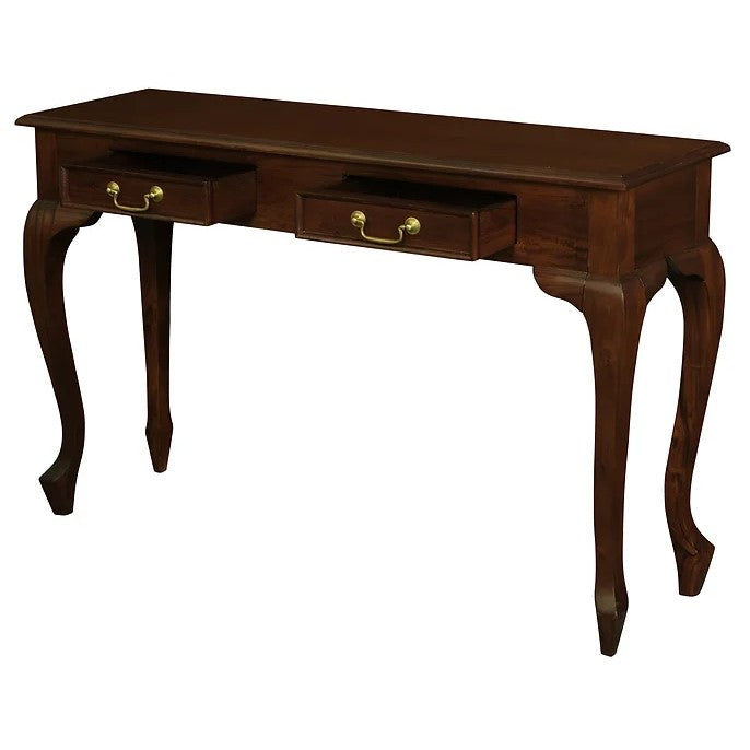 Timeless Queen Ann 2 Drawer Sofa Table - Brown