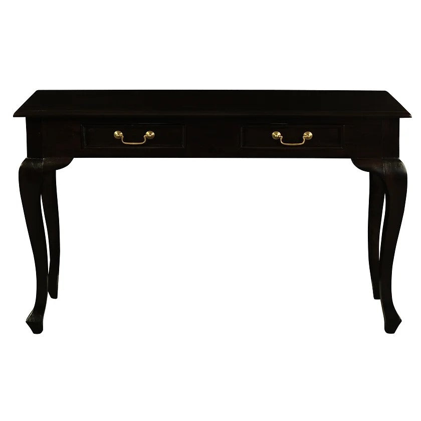 Timeless Queen Ann 2 Drawer Sofa Table - Dark Brown