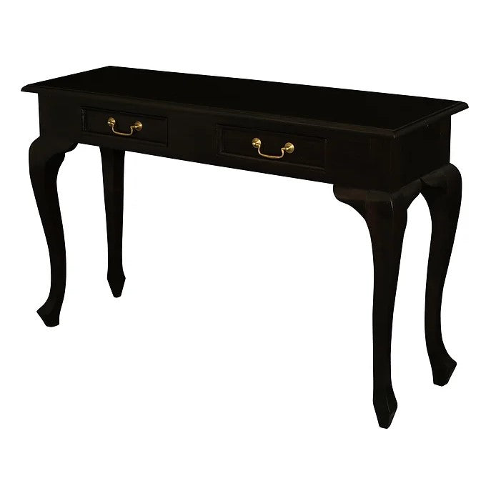 Timeless Queen Ann 2 Drawer Sofa Table - Dark Brown
