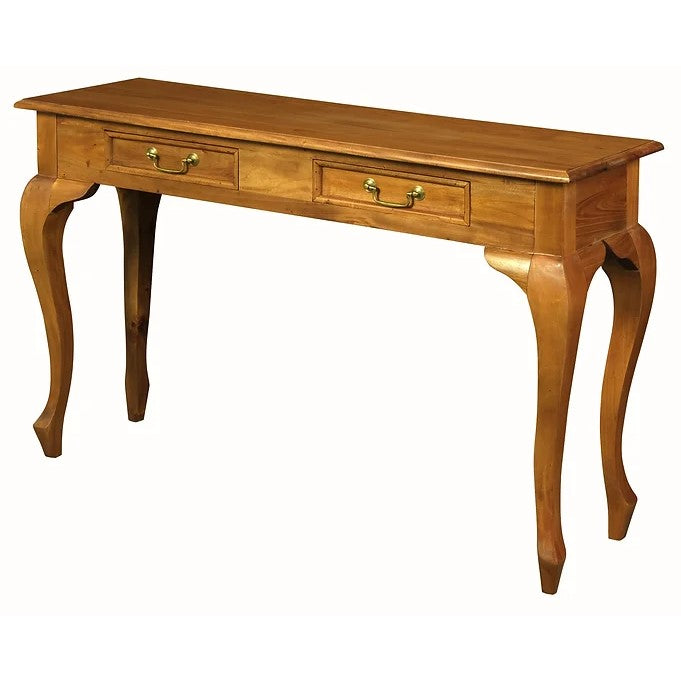 Timeless Queen Ann 2 Drawer Sofa Table - Light Brown