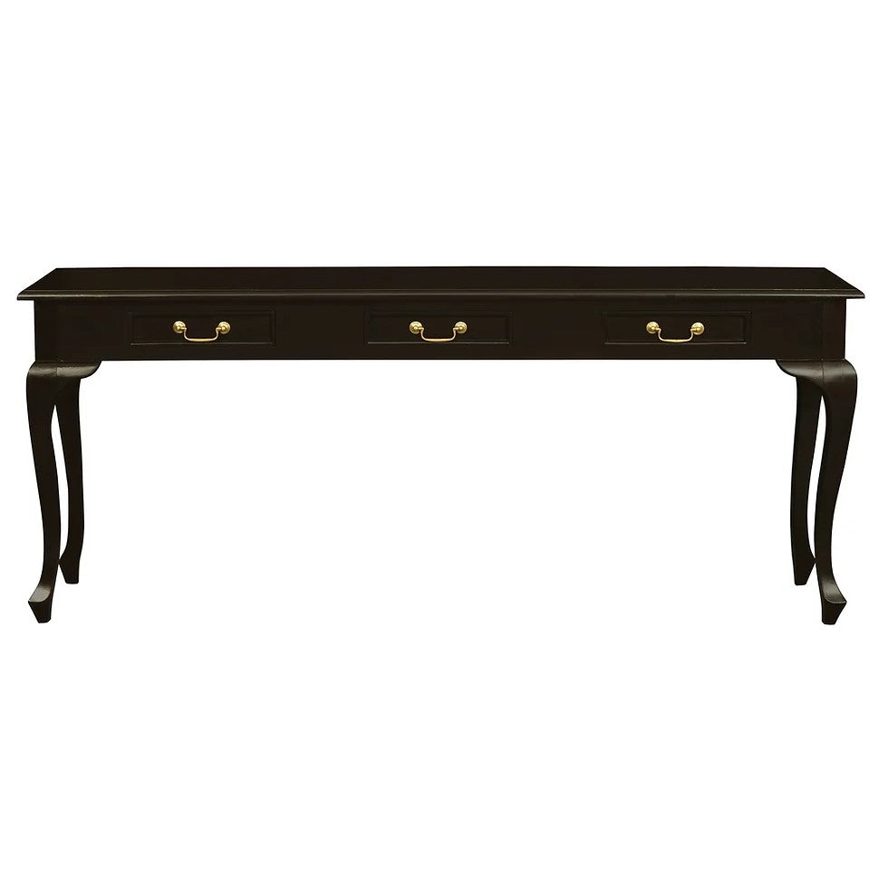 Timeless Queen Ann 3 Drawer Sofa Table - Dark Brown