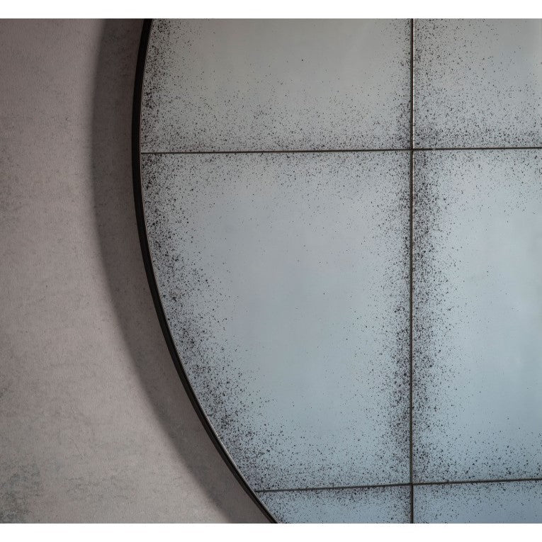 Refined Round Woodville Mirror 100cms Black