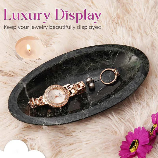 Timeless Vanity Accent Marble Jewelry Tray - Black