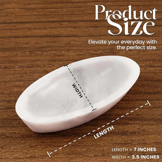 Timeless Vanity Accent Marble Jewelry Tray - White