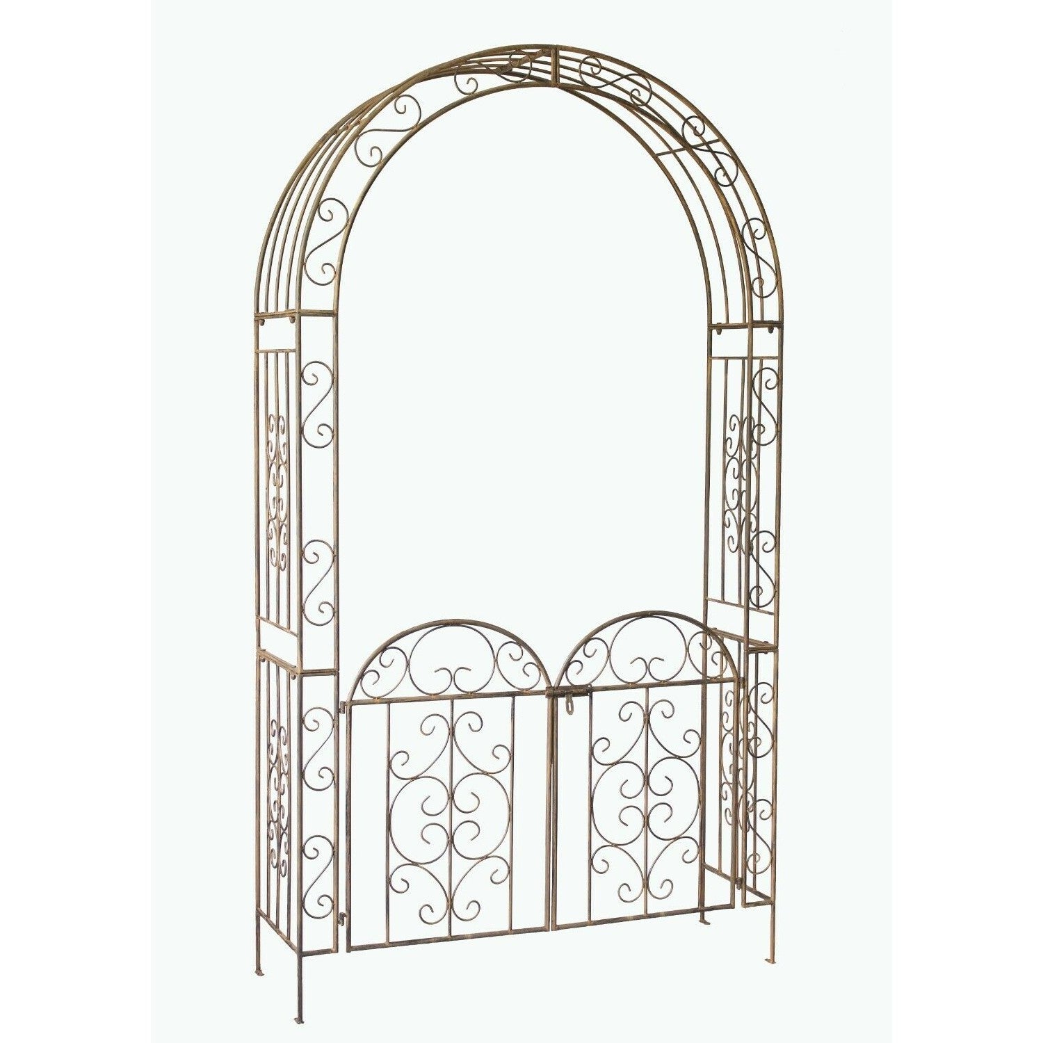Timeless Trellis Garden Arch Gateway with Gate - Brown