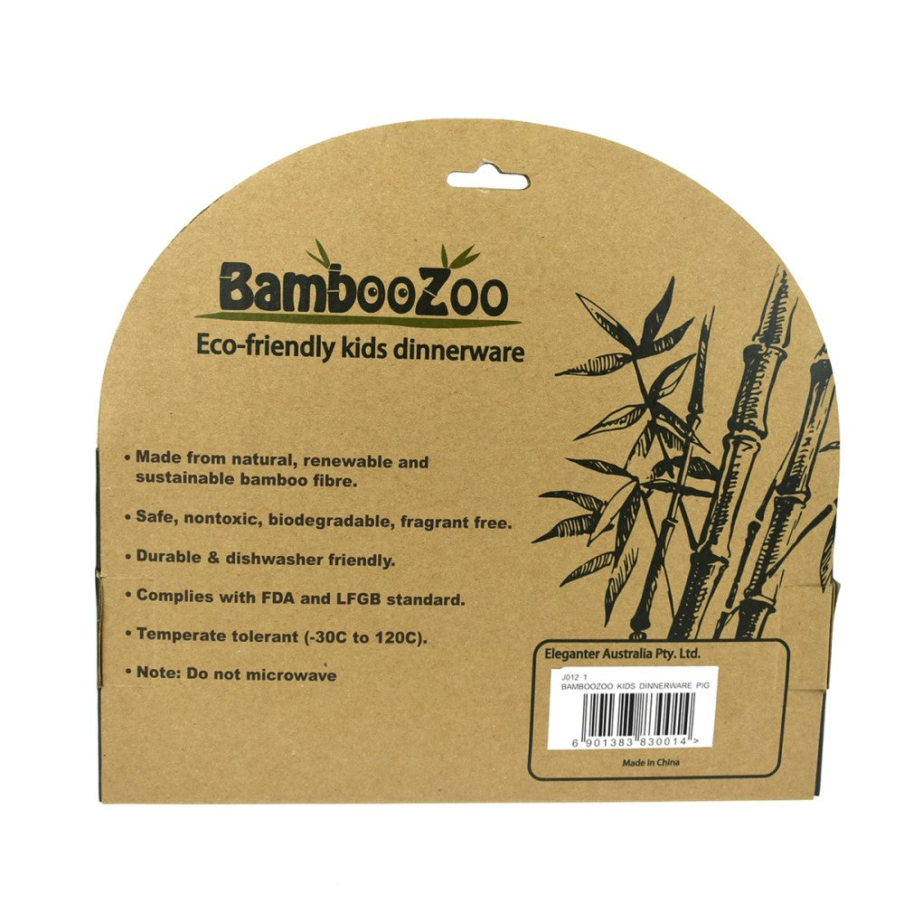 Toddlers 5Pcs Bamboo Dinner Set - Pig