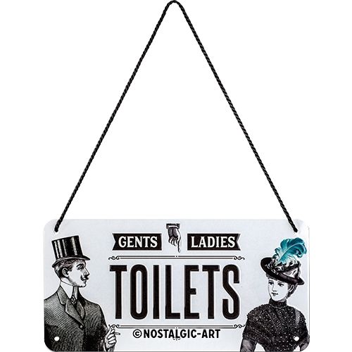 Toilet - Nostalgic-Art Hanging Sign - 10 x 20cm