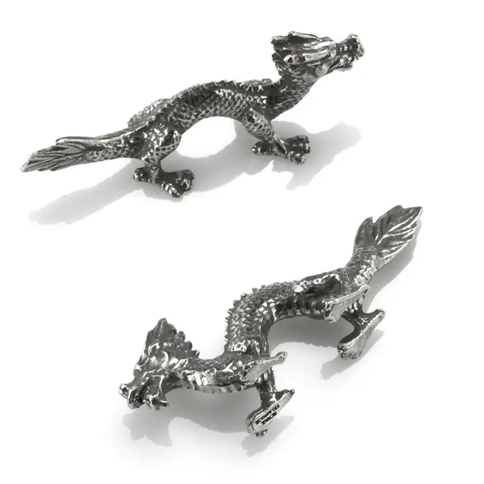 Touch of the Fire Dragon Pewter Chopstick Rest Pair