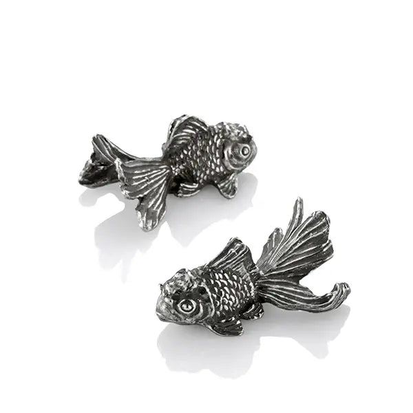 Touch of the Sea Goldfish Pewter Chopstick Rest Pair
