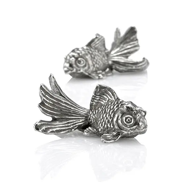 Touch of the Sea Goldfish Pewter Chopstick Rest Pair