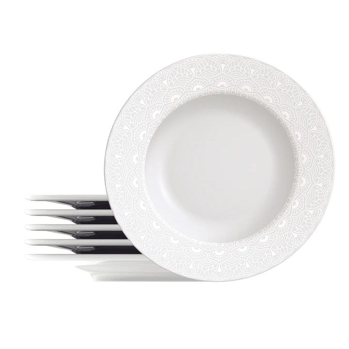 Tramontina Alicia 6-Piece Set of Porcelain Dinner Plates 27cms