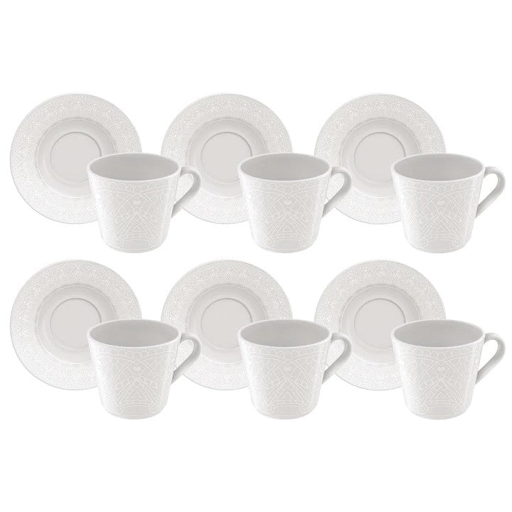 Tramontina Alicia Porcelain Cups and Saucers 12pcs