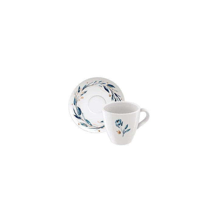 Tramontina Ana Flor 12-Piece Porcelain Cup and Saucer Set