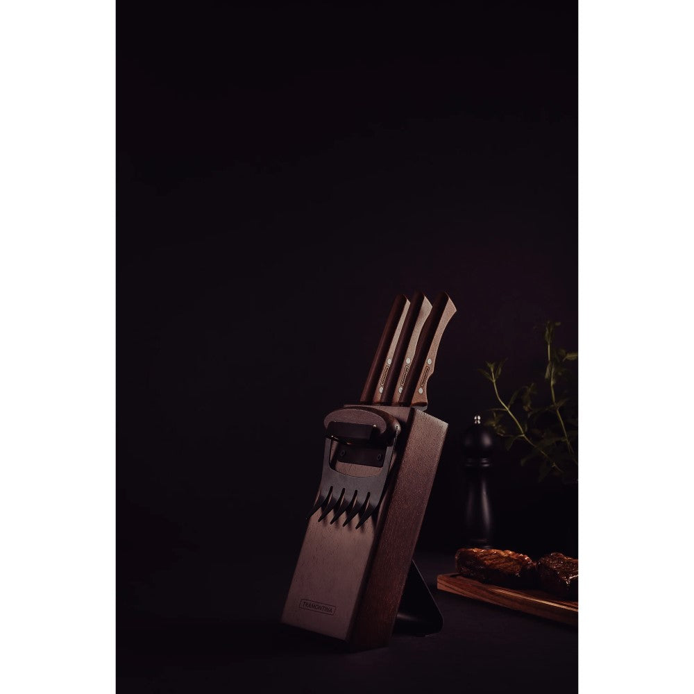 Tramontina Churrasco 5-Piece Barbecue Set with Wood Block