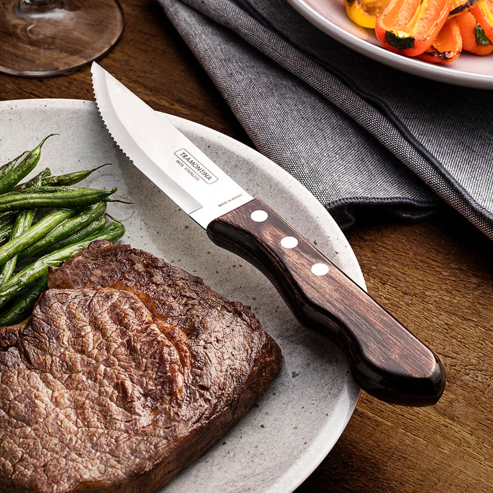 Tramontina Churrasco Jumbo Brown Steak Knife Set 4Pcs