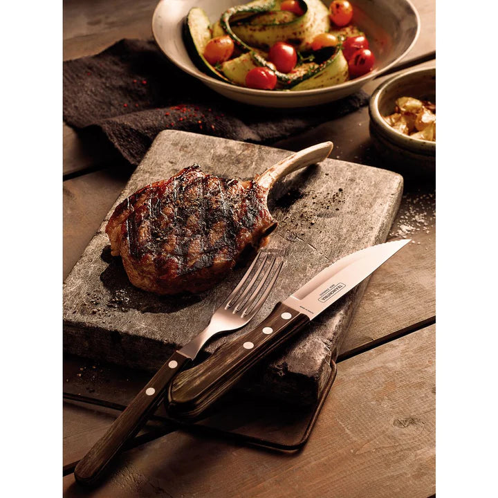 Tramontina Churrasco Jumbo Brown Steak Knife Set 4Pcs