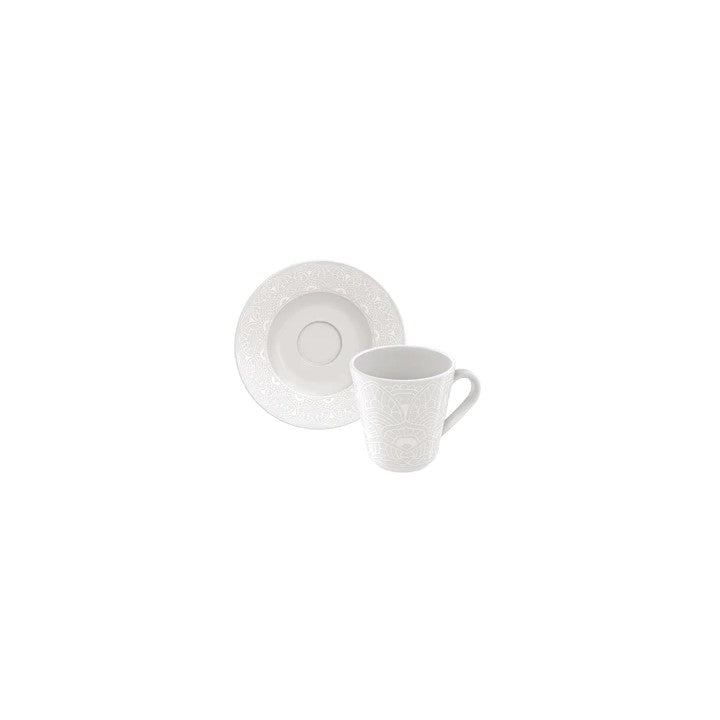 Tramontina Gabrielle Set of 12 Porcelain Cups and Saucers 70ml