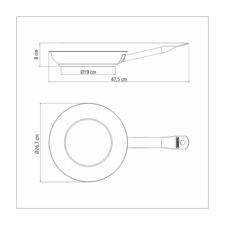 Tramontina Grano 1.1 L Shallow Stainless Steel Frying Pan - 20cms