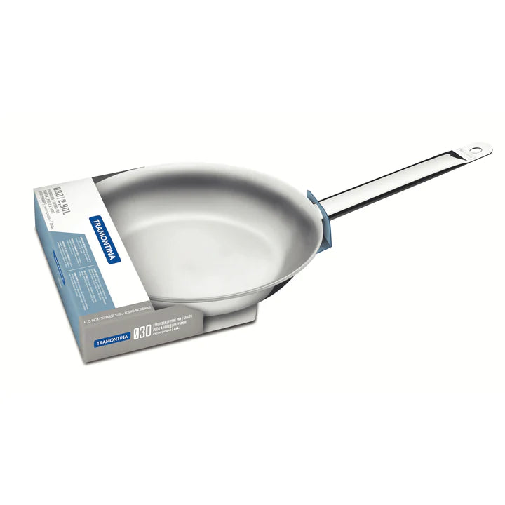 Tramontina Grano 2.9 L Shallow Stainless Steel Frying Pan - 30cms