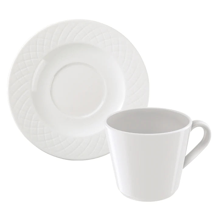 Tramontina Ingrid Set of 12 Porcelain Cups and Saucers 185ml