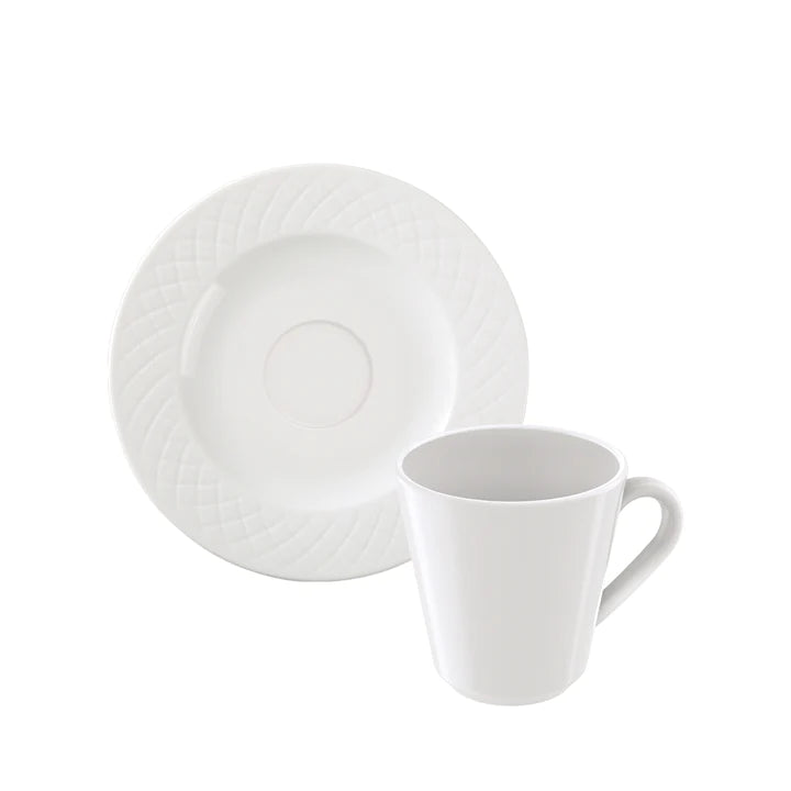Tramontina Ingrid Set of 12 Porcelain Cups and Saucers 70ml