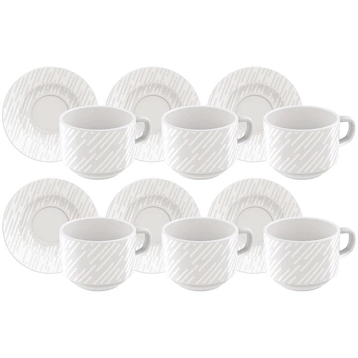 Tramontina Marie 12Pcs Cups and Saucers 240ml