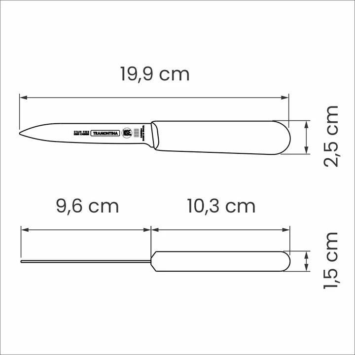 Tramontina Master Professional Black Paring Knife 4"