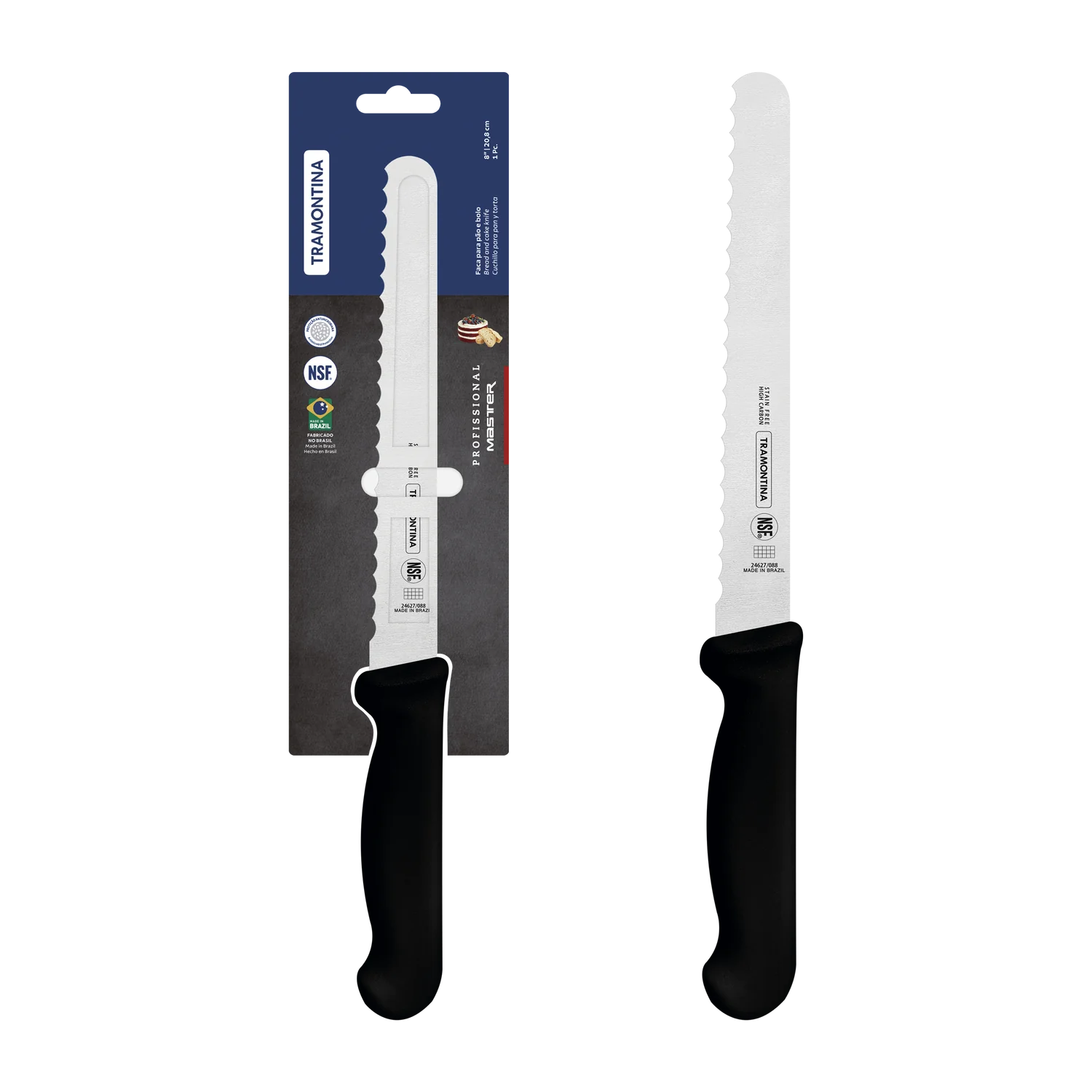 Tramontina Professional Master Black Bread Knife 8"