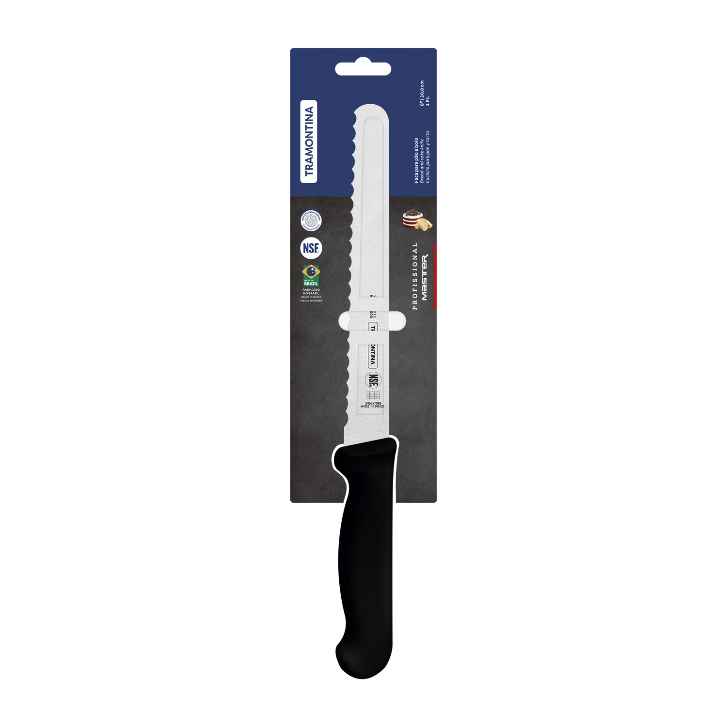 Tramontina Professional Master Black Bread Knife 8"